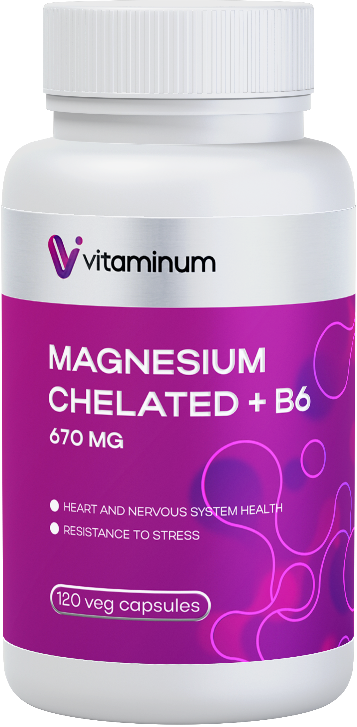  Vitaminum МАГНИЙ ХЕЛАТ + витамин В6 (670 MG) 120 капсул 800 мг  в Курске